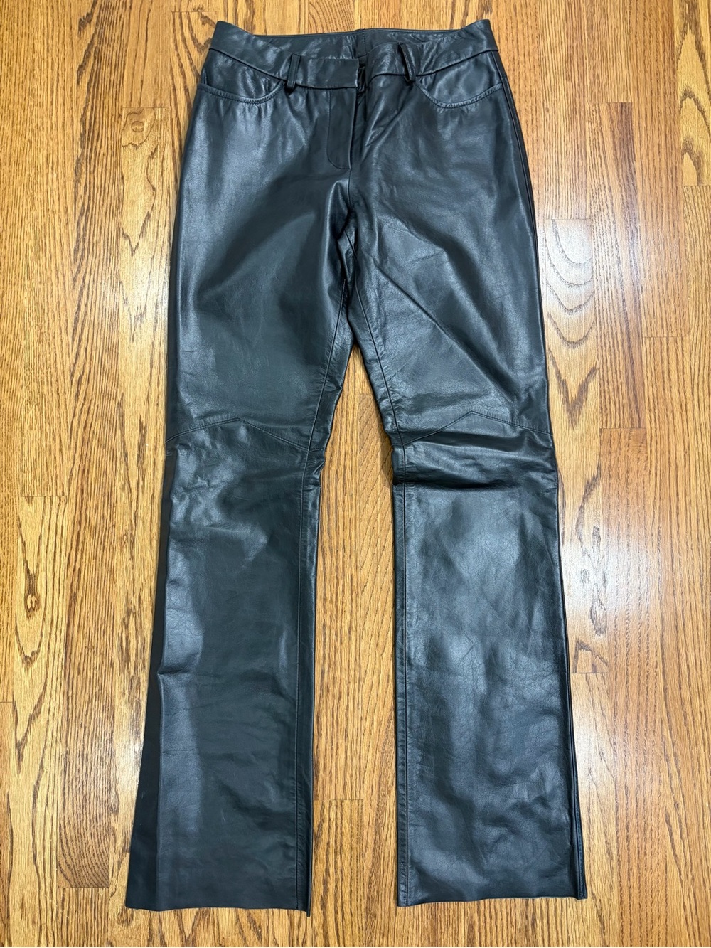 Express Black Genuine Leather Pants (Size 1/2)